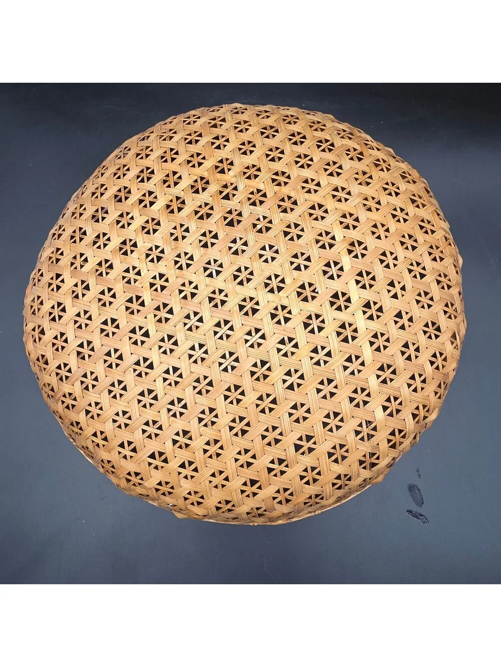 Vintage Handwoven Bamboo Basket Bowl 15